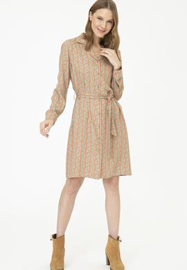 Kadın Kiremit Dokuma Elbise - 50237095002