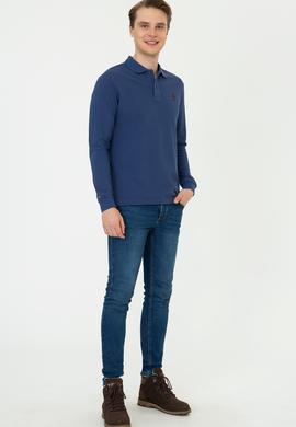 Erkek Koyu İndigo Basic Sweatshirt - 50238250165