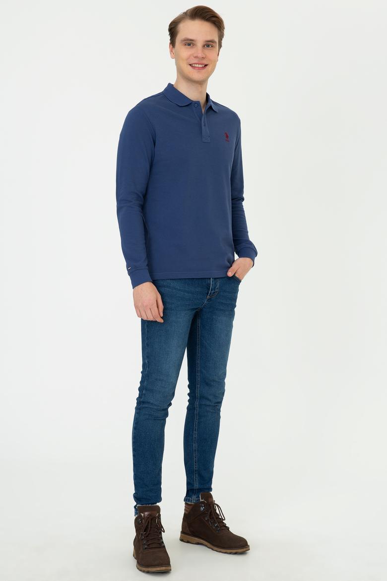 Erkek Koyu İndigo Basic Sweatshirt - 50238250165