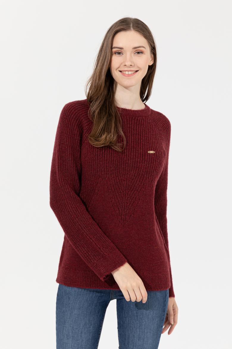 Kadın Bordo Kazak - 50237627030