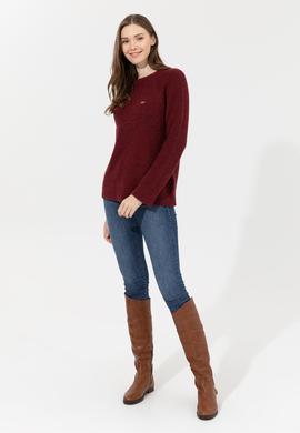 Kadın Bordo Kazak - 50237627030