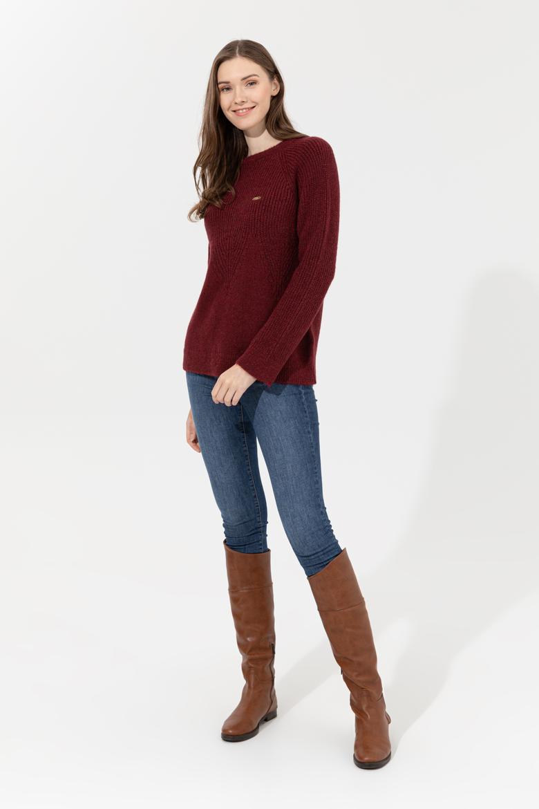 Kadın Bordo Kazak - 50237627030