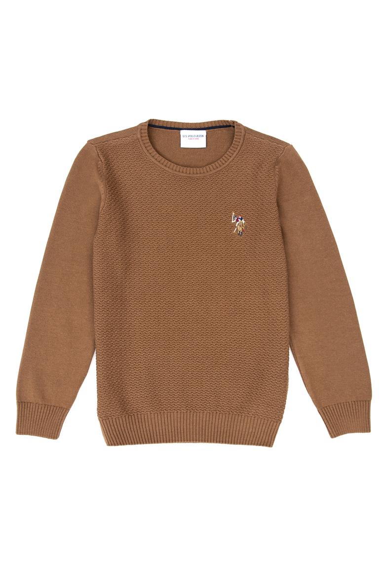 Erkek Çocuk Yeşil Bisiklet Yaka Triko Kazak