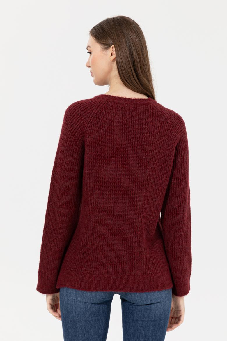 Kadın Bordo Kazak - 50237627030