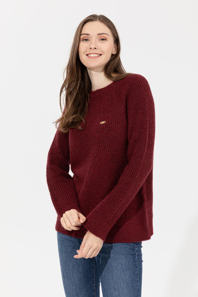 Kadın Bordo Kazak - 50237627030