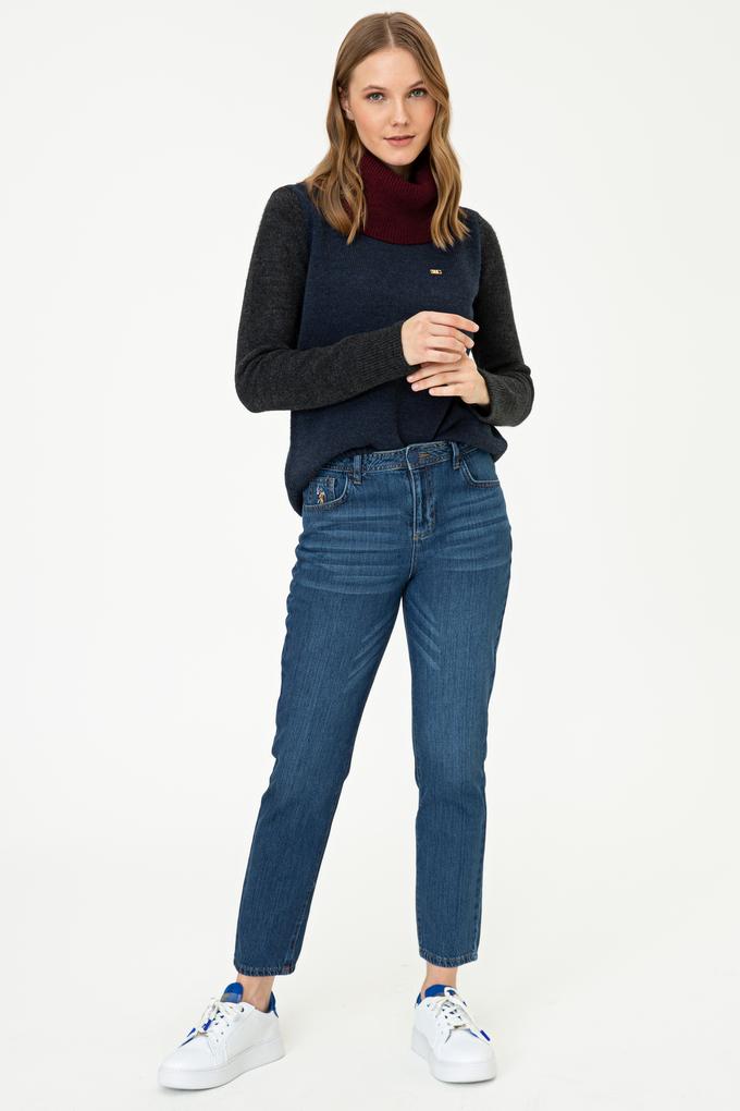 Kadın Koyu Mavi Jean Pantolon