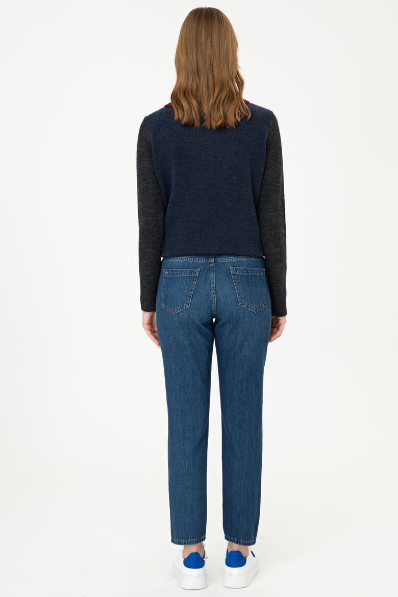 Kadın Koyu Mavi Jean Pantolon - 50238183002