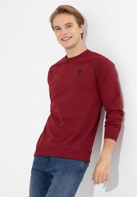 Erkek Bordo Basic Sweatshirt - 50253181109