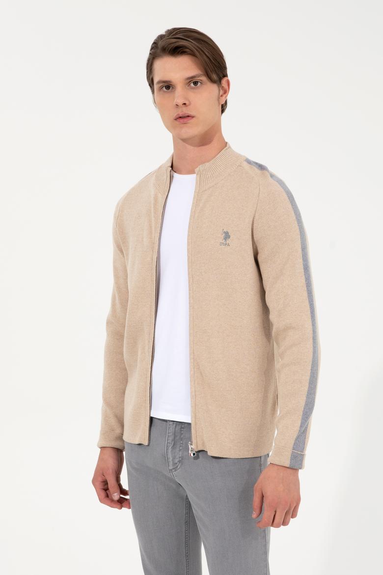 Erkek Bej Melanj Triko Hırka - 50237275002