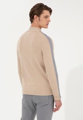 Erkek Bej Melanj Triko Hırka - 50237275002