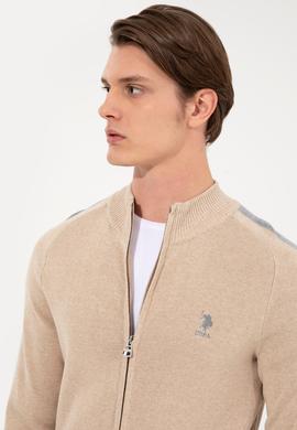 Erkek Bej Melanj Triko Hırka - 50237275002