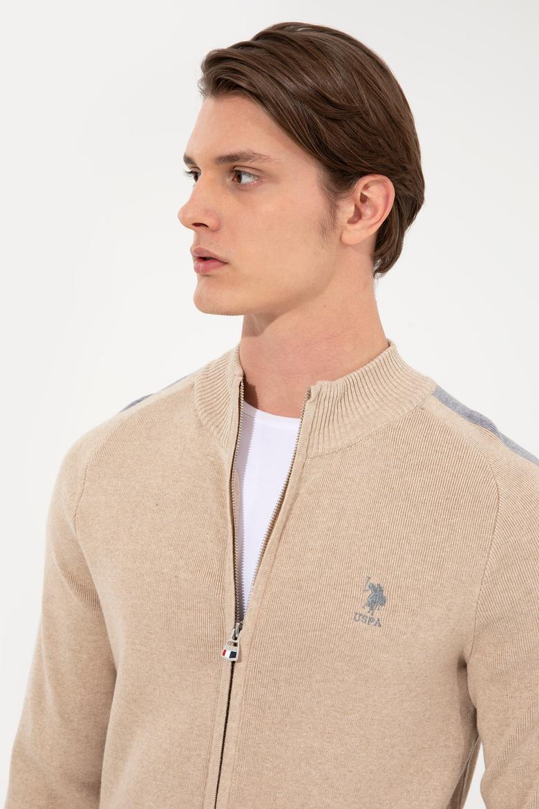 Erkek Bej Melanj Triko Hırka - 50237275002