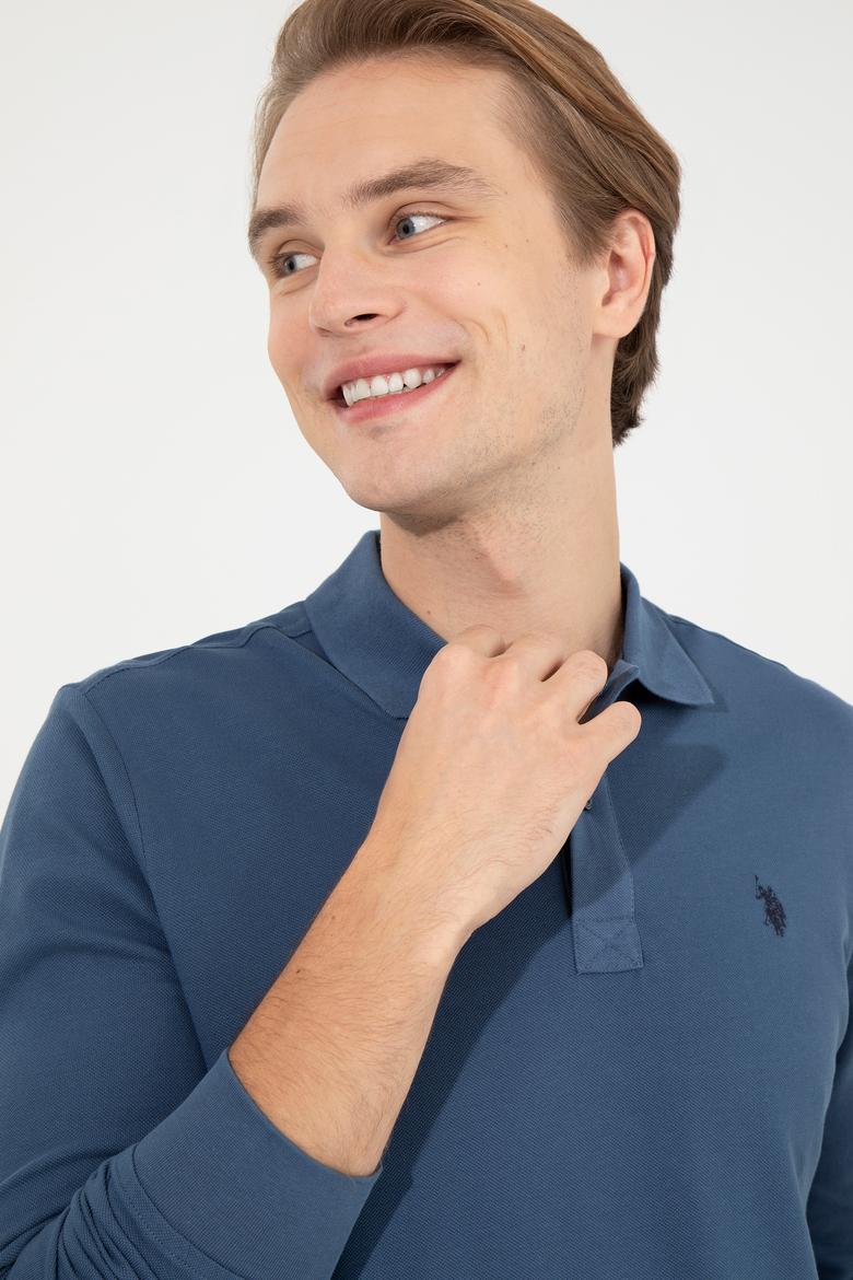 Erkek İndigo Basic Sweatshirt