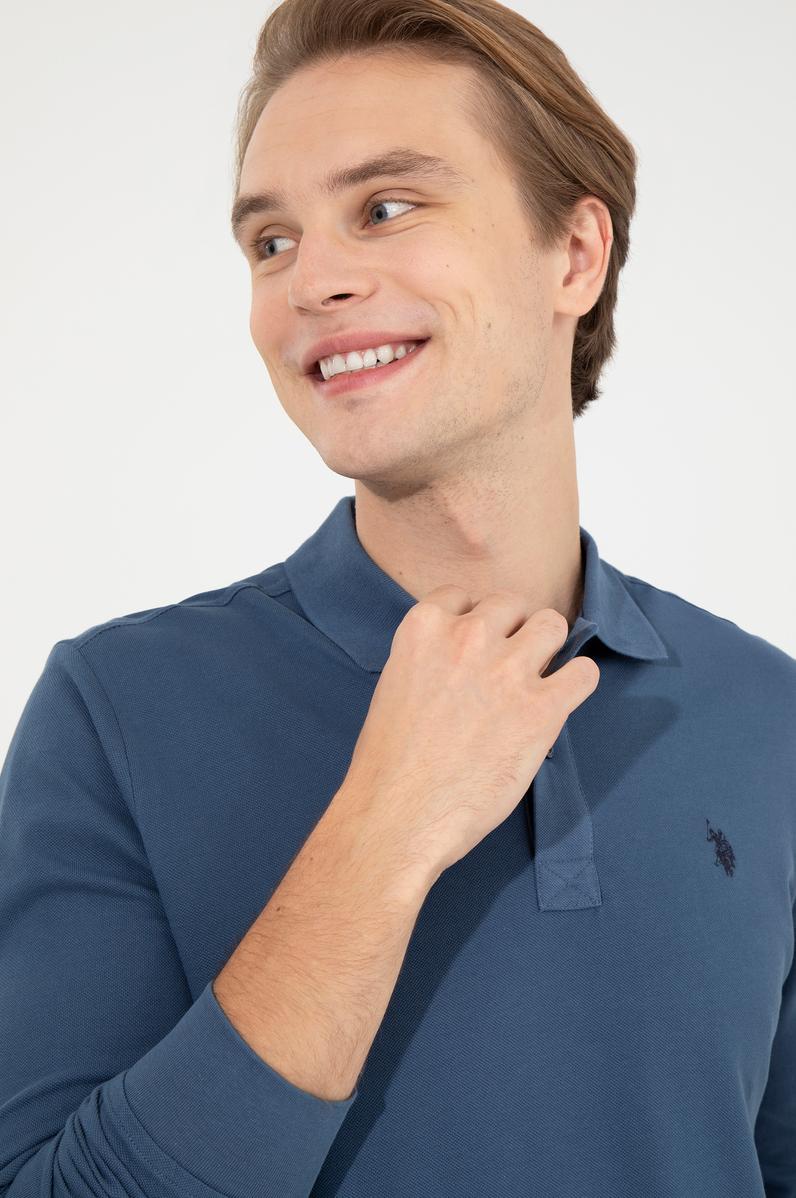 Erkek İndigo Basic Sweatshirt