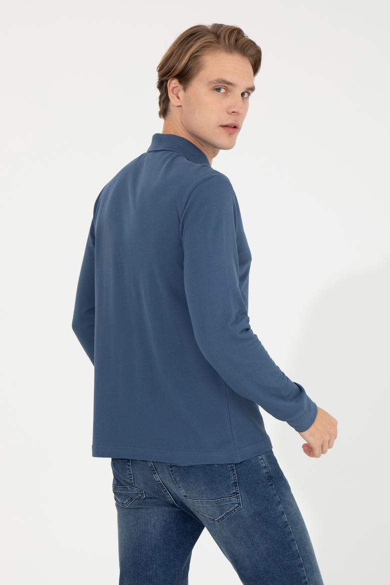 Erkek İndigo Basic Sweatshirt - 50253121173