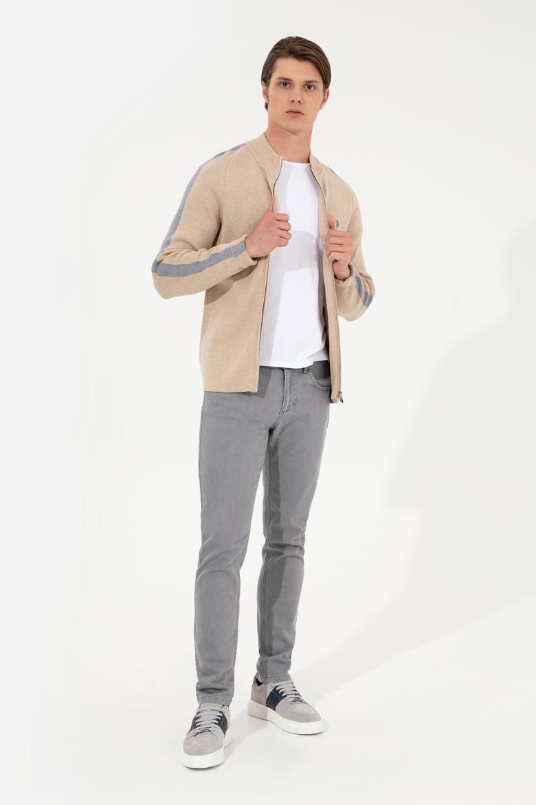 Erkek Bej Melanj Triko Hırka - 50237275002
