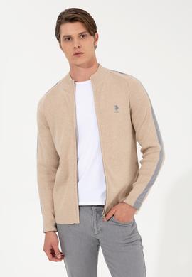 Erkek Bej Melanj Triko Hırka - 50237275002