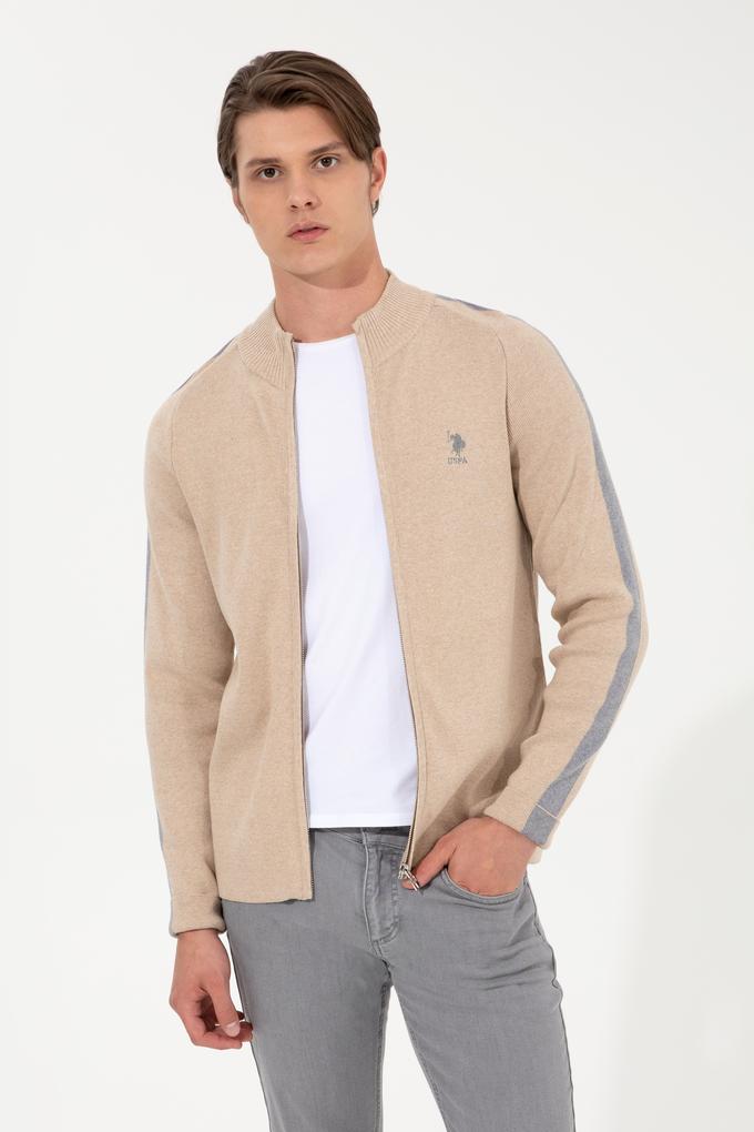 Erkek Bej Melanj Triko Hırka