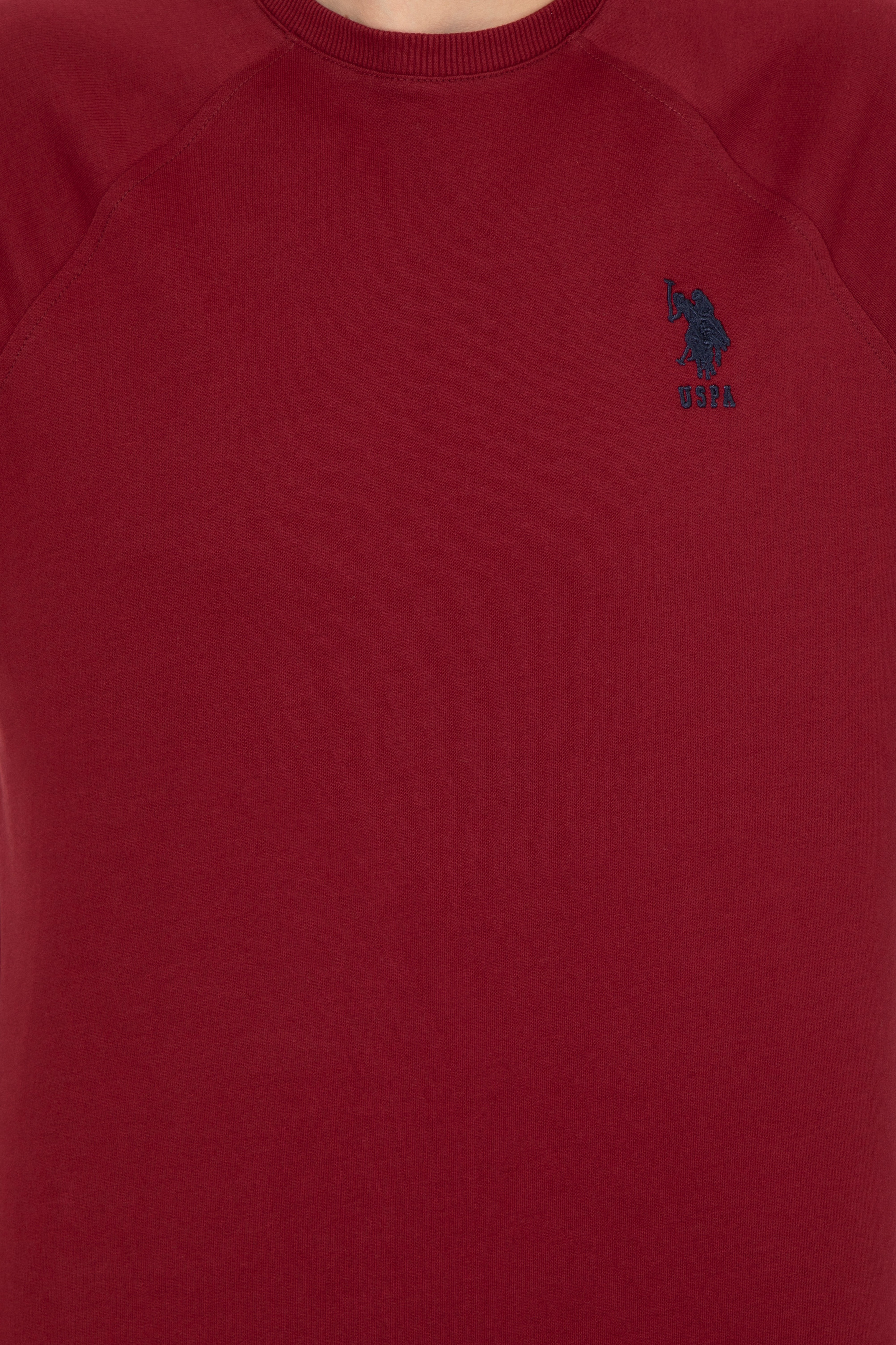 Erkek Bordo Basic Sweatshirt - Image 6