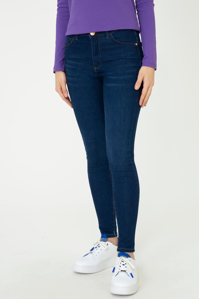 Kadın Koyu Mavi Jean Pantolon - 50238200003