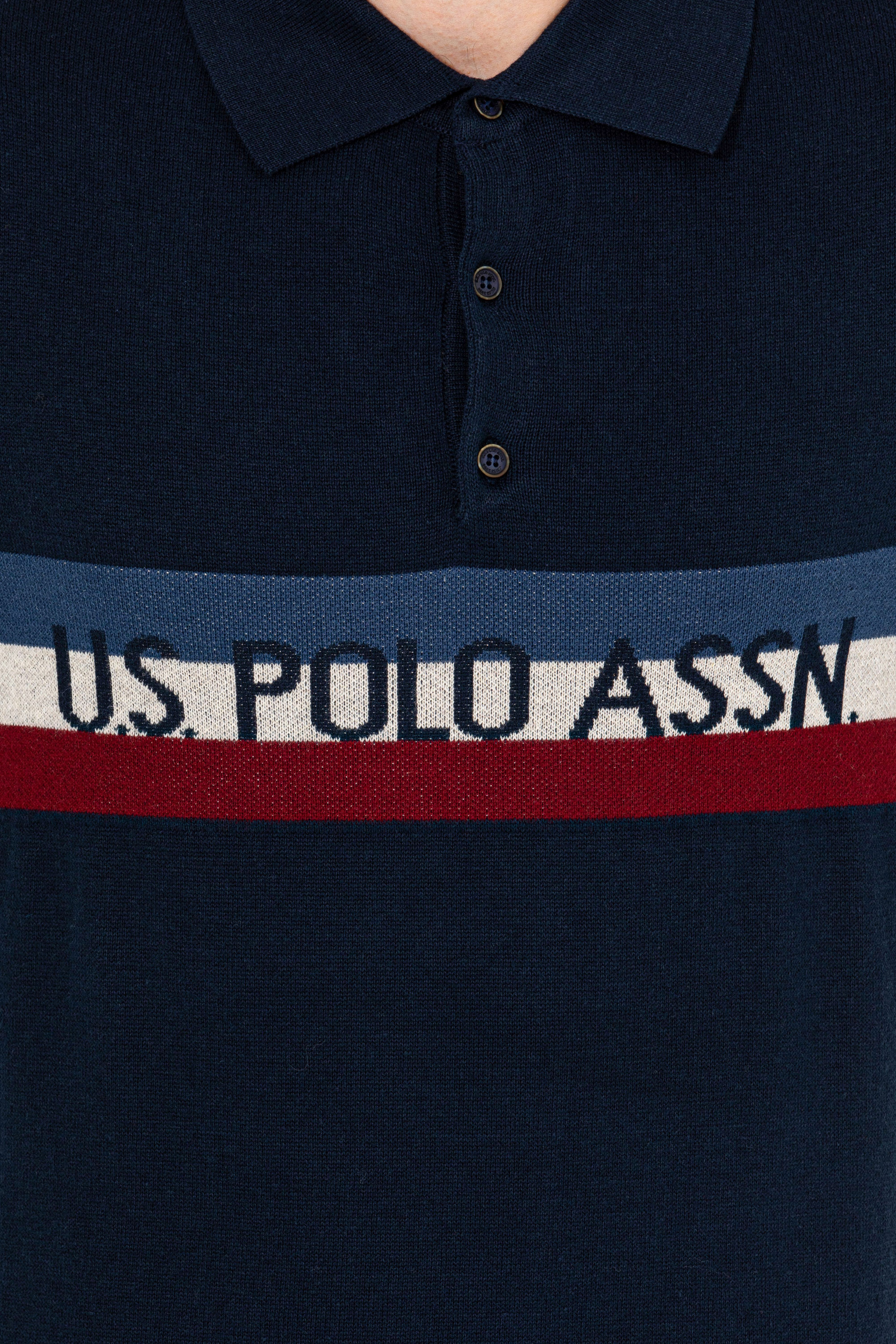Erkek Lacivert Polo Yaka Triko Kazak - Image 6
