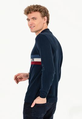 Erkek Lacivert Polo Yaka Triko Kazak - 50257848006