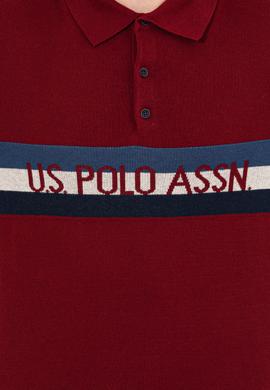 Erkek Bordo Polo Yaka Triko Kazak - 50257848017