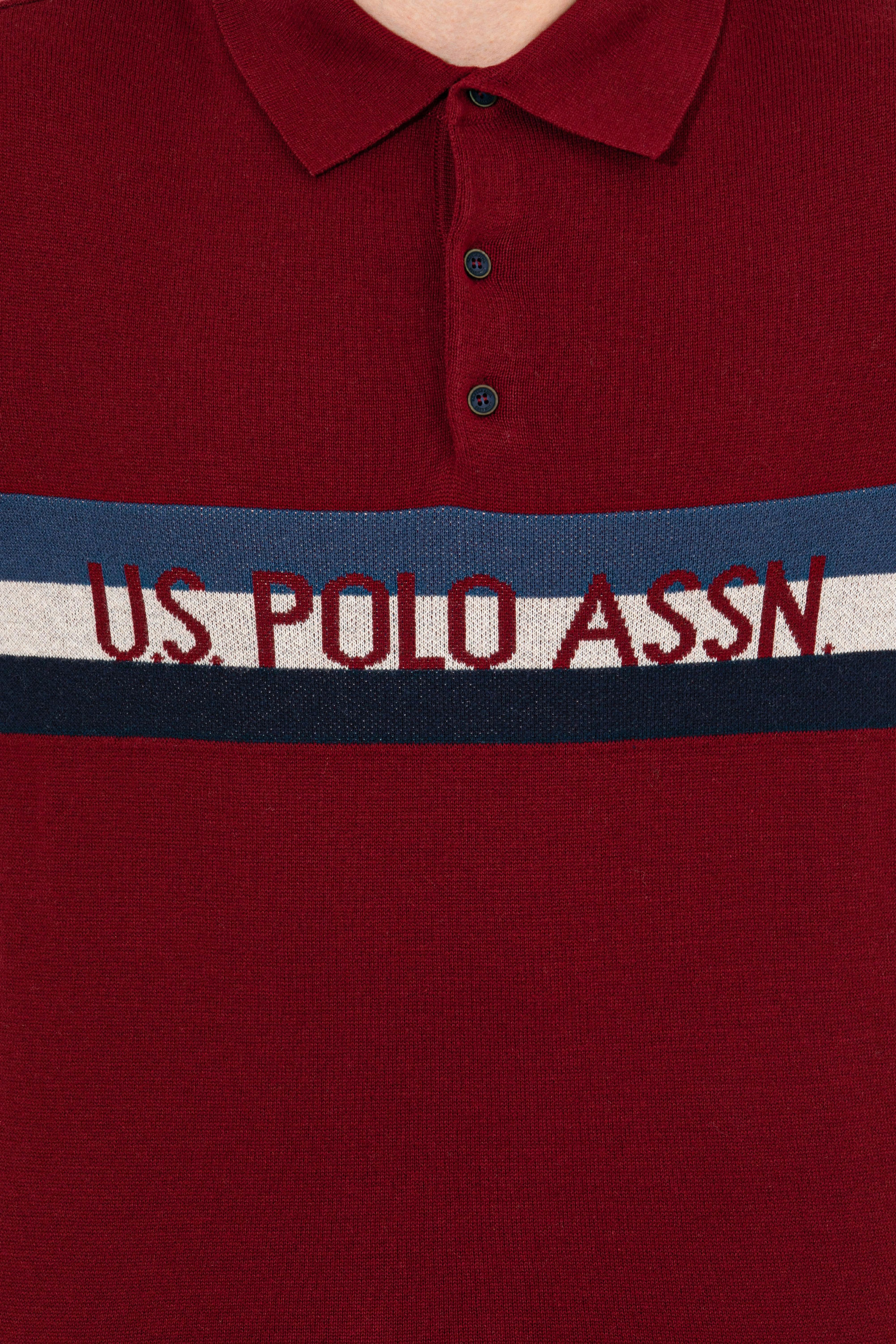 Erkek Bordo Polo Yaka Triko Kazak