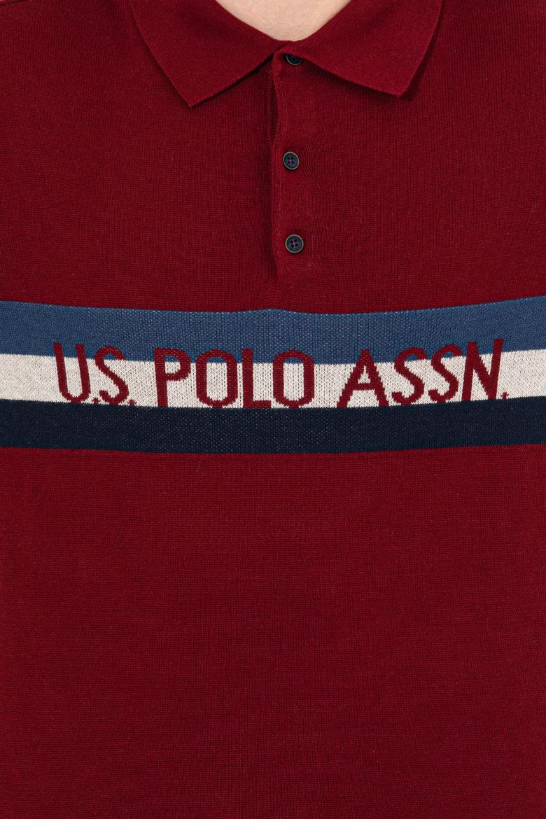 Erkek Bordo Polo Yaka Triko Kazak - 50257848017