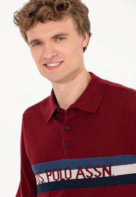 Erkek Bordo Polo Yaka Triko Kazak - 50257848017