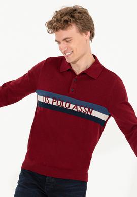 Erkek Bordo Polo Yaka Triko Kazak - 50257848017
