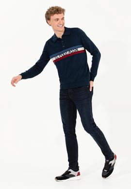 Erkek Lacivert Polo Yaka Triko Kazak - 50257848006