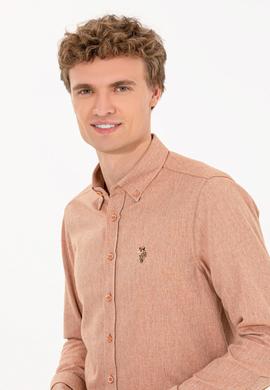 Erkek Kiremit Uzun Kollu Basic Gömlek - 50256275123