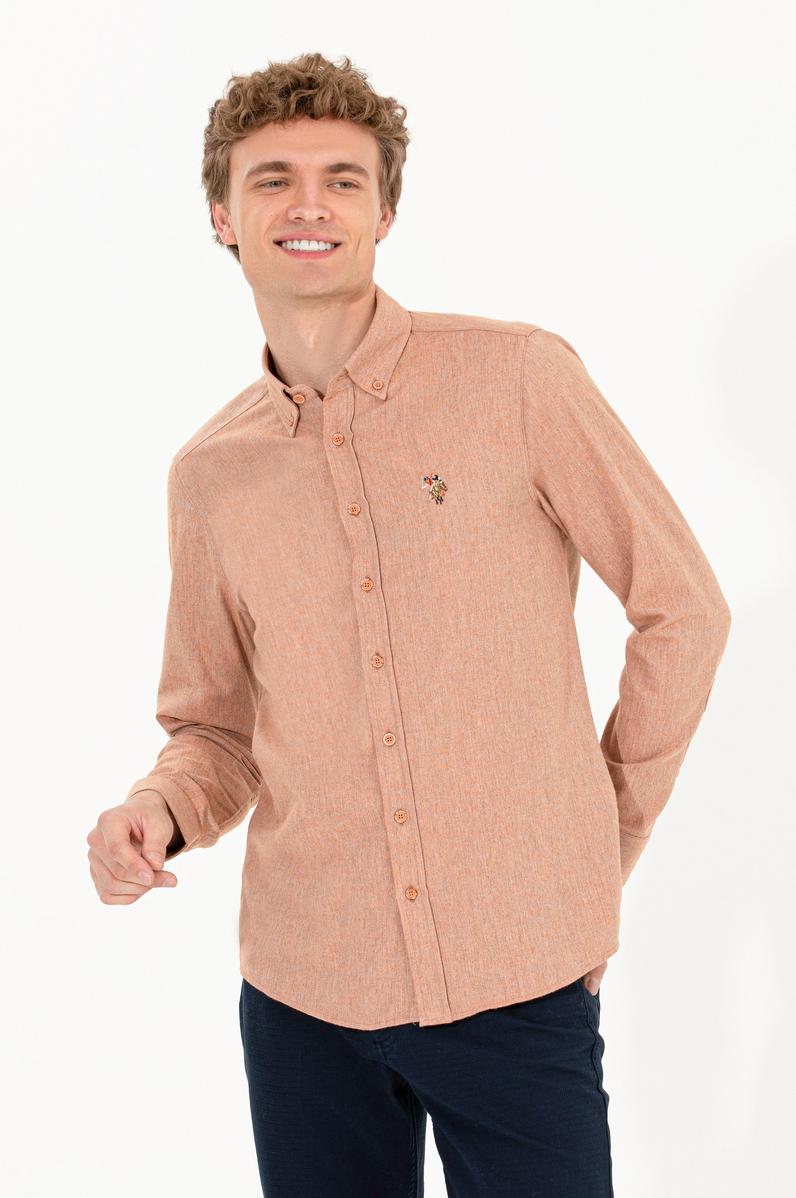 Erkek Kiremit Uzun Kollu Basic Gömlek