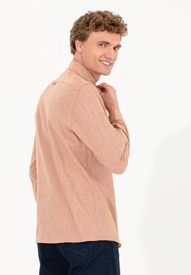 Erkek Kiremit Uzun Kollu Basic Gömlek - 50256275123