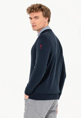 Erkek Lacivert Basic Triko Hırka - 50256577022