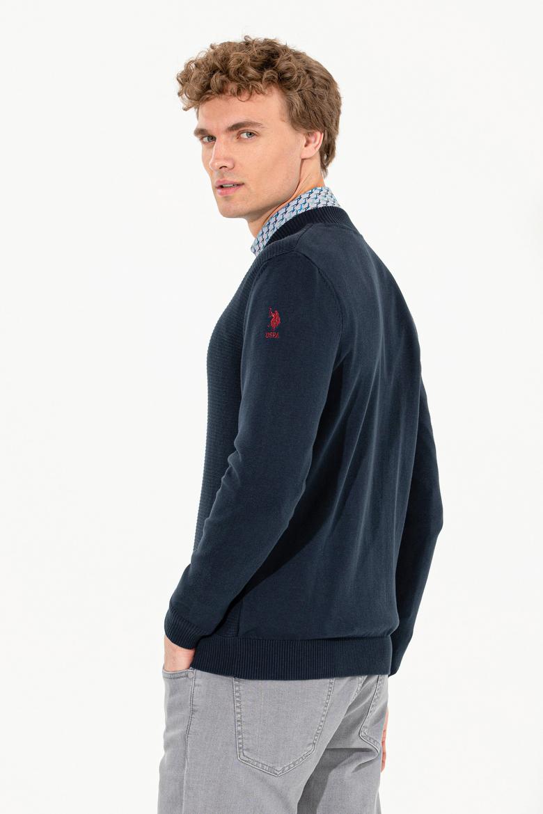 Erkek Lacivert Basic Triko Hırka - 50256577022