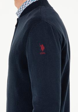 Erkek Lacivert Basic Triko Hırka - 50256577022