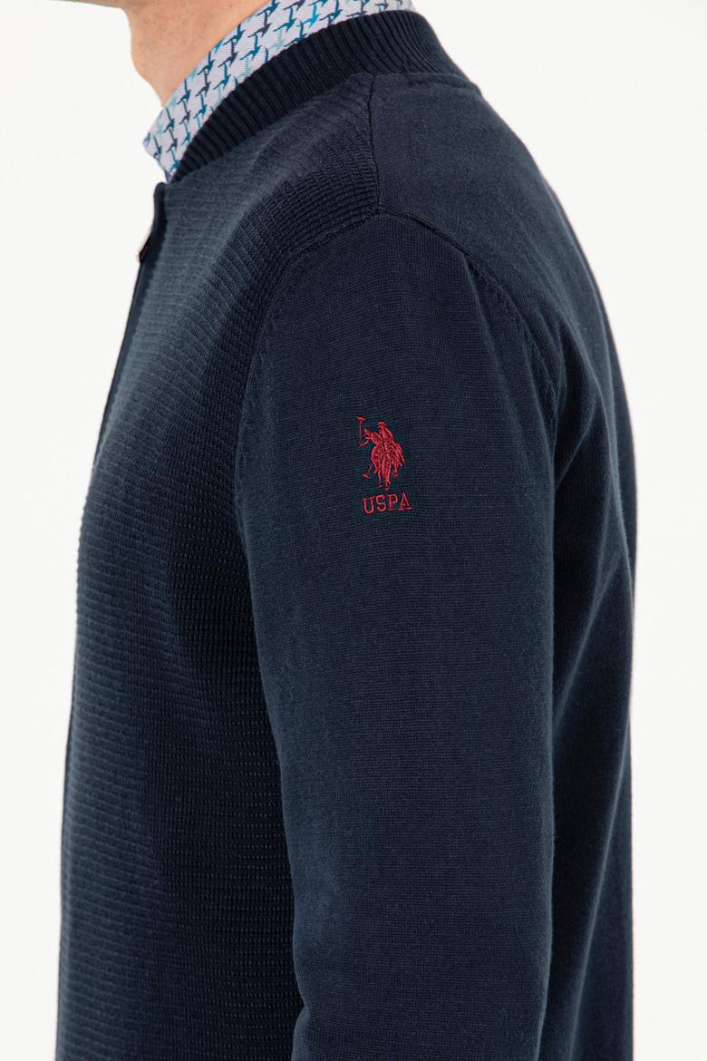 Erkek Lacivert Basic Triko Hırka - 50256577022