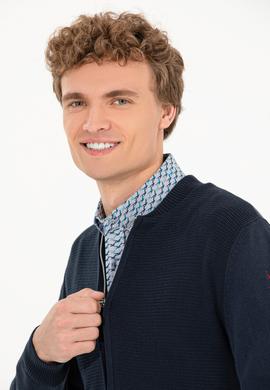 Erkek Lacivert Basic Triko Hırka - 50256577022