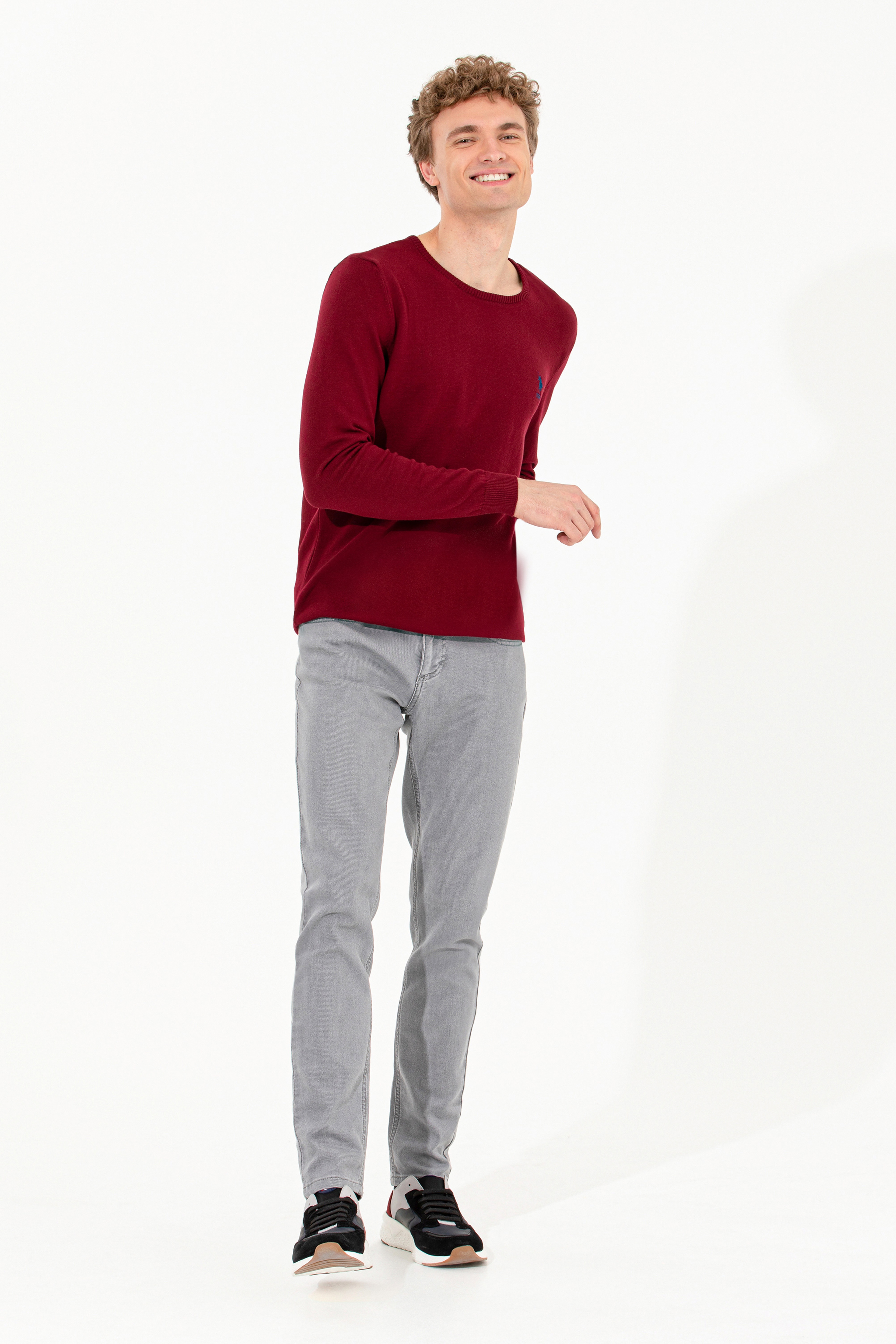 Erkek Bordo Basic Kazak - Image 4
