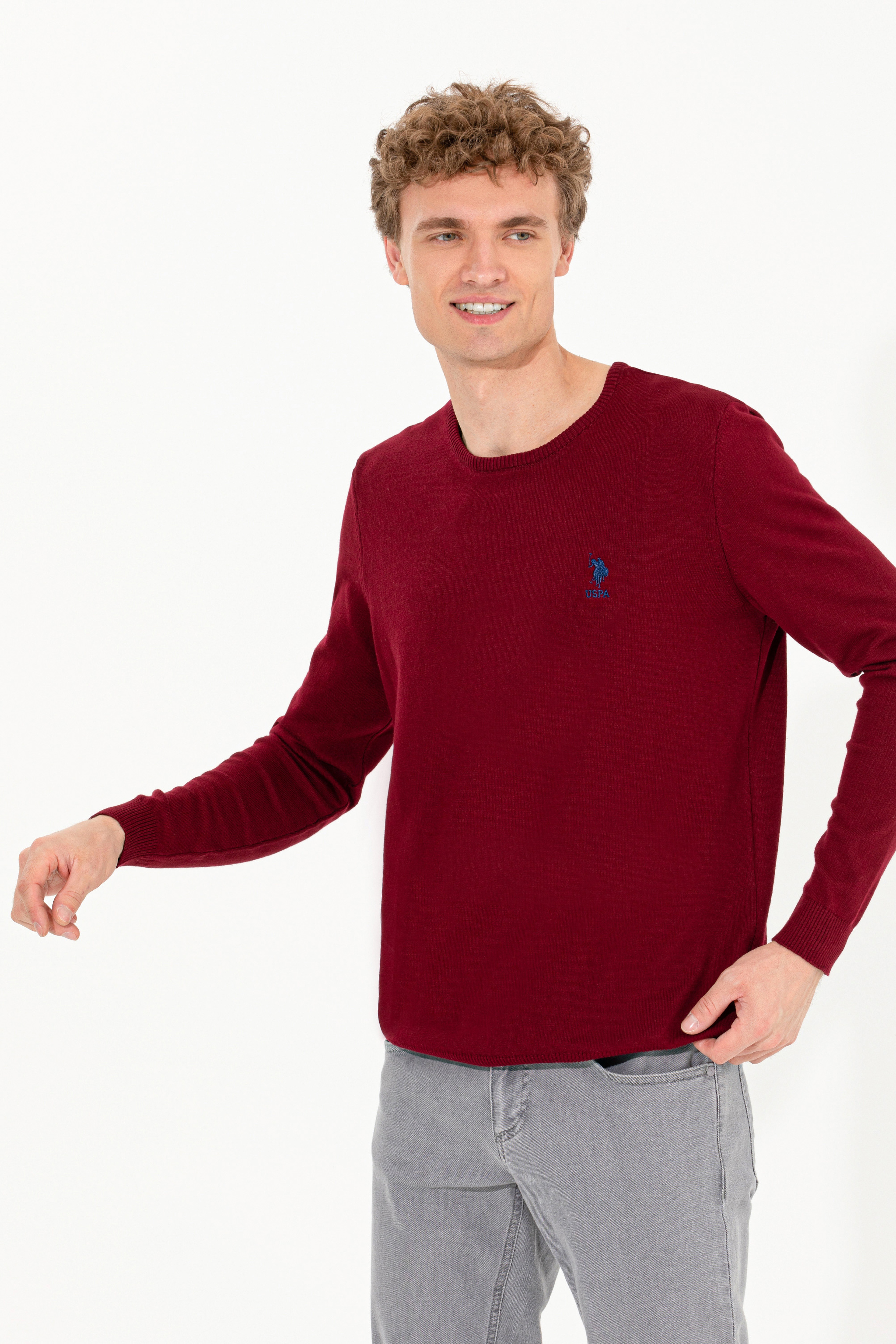 Erkek Bordo Basic Kazak - Image 3