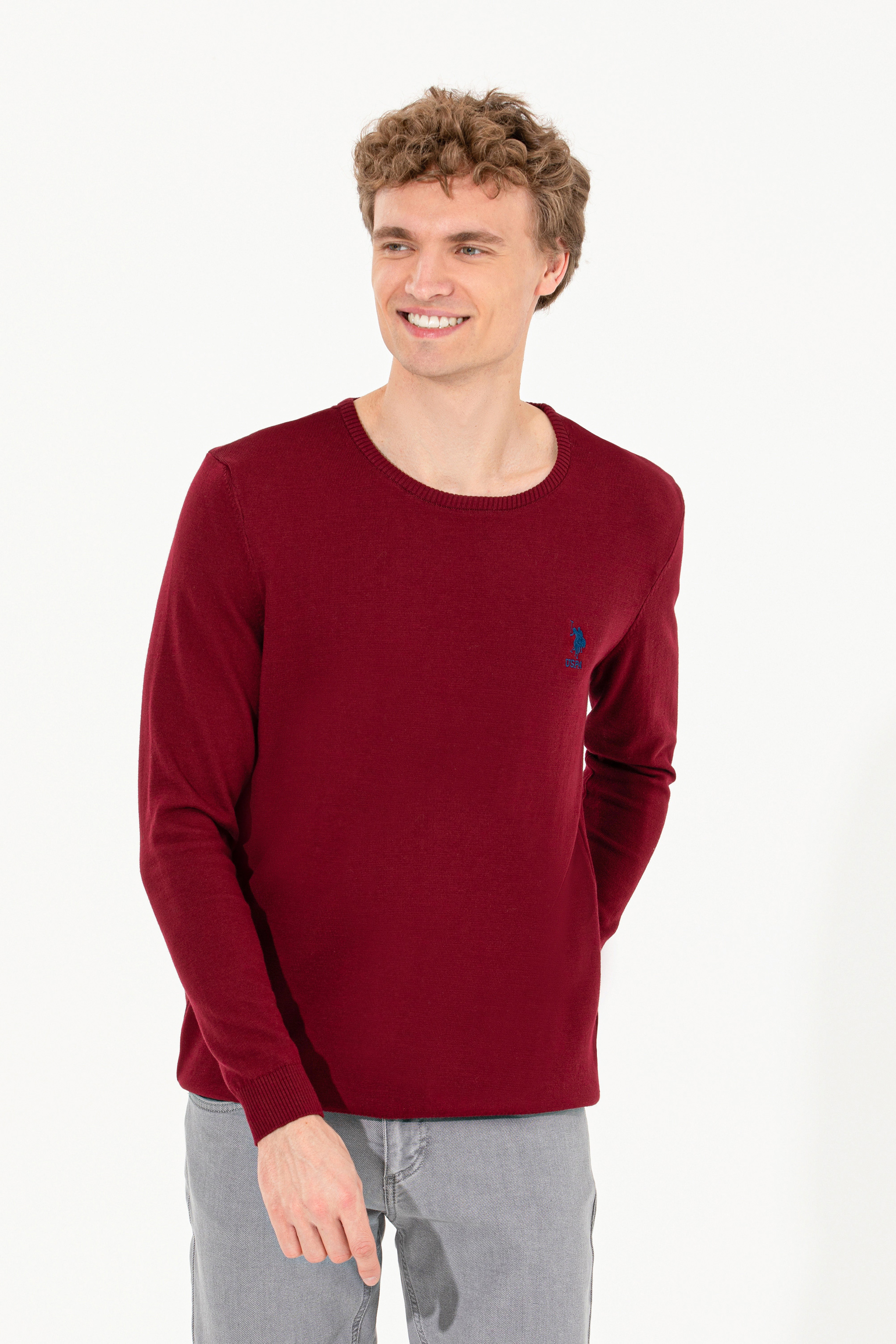 Erkek Bordo Basic Kazak - Image 1