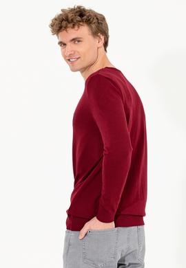 Erkek Bordo Basic Kazak - 50253443034