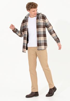 Erkek Regular Fit Camel Kanvas Pantolon - 50253418028