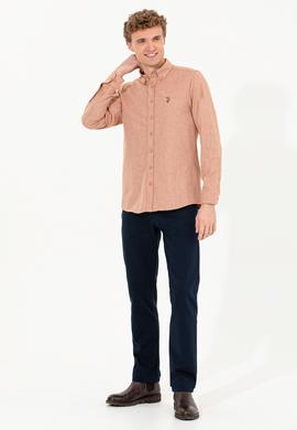 Erkek Regular Fit Lacivert Kanvas Pantolon - 50256591010