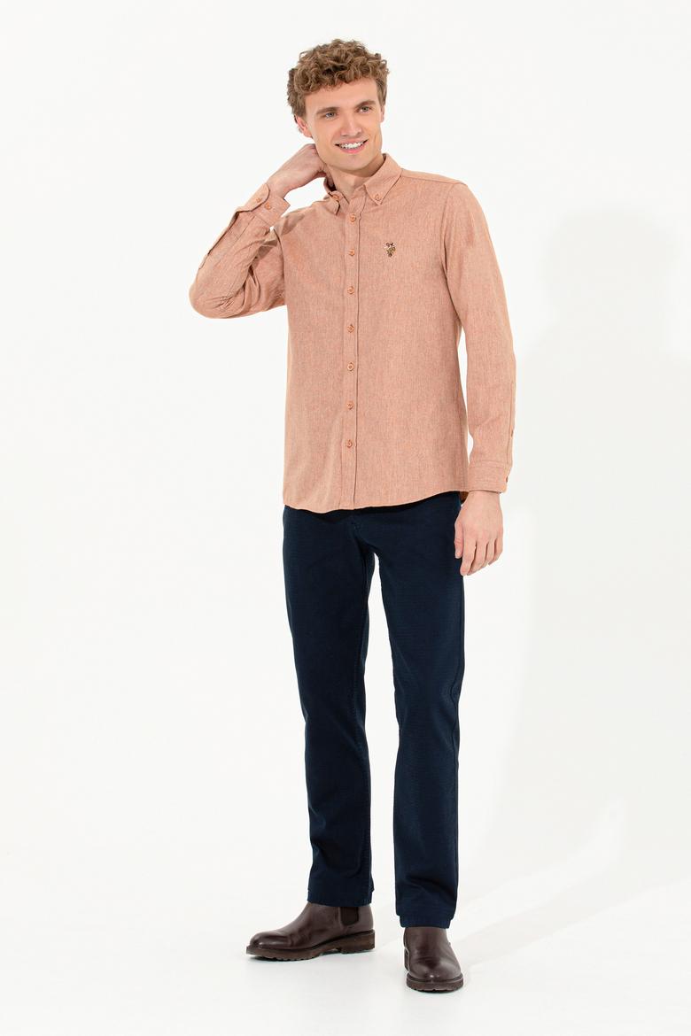 Erkek Regular Fit Lacivert Kanvas Pantolon - 50256591010