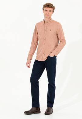 Erkek Regular Fit Lacivert Kanvas Pantolon - 50256591010