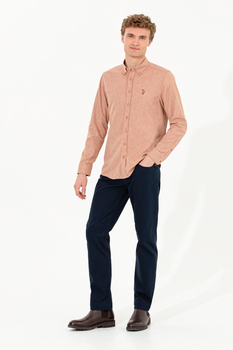 Erkek Regular Fit Lacivert Kanvas Pantolon - 50256591010