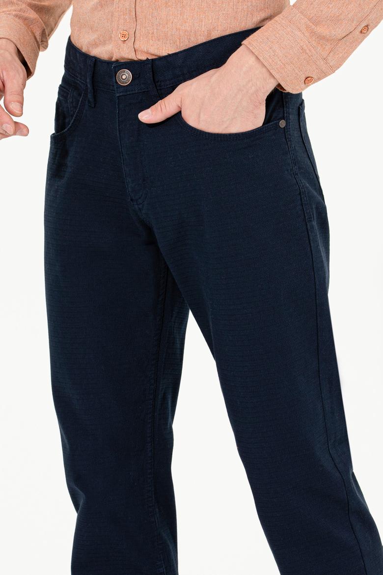 Erkek Regular Fit Lacivert Kanvas Pantolon - 50256591010